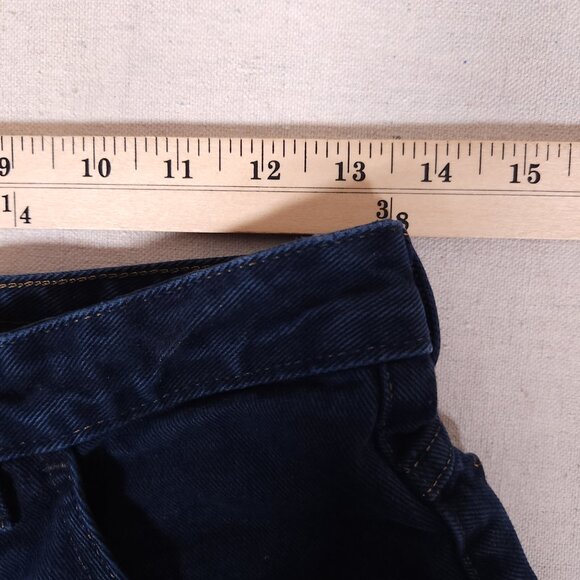 Marithe Francois Girbaud Blue Jeans Womens 9/10 Short Logo Denim Pants FLAW - Picture 4 of 16